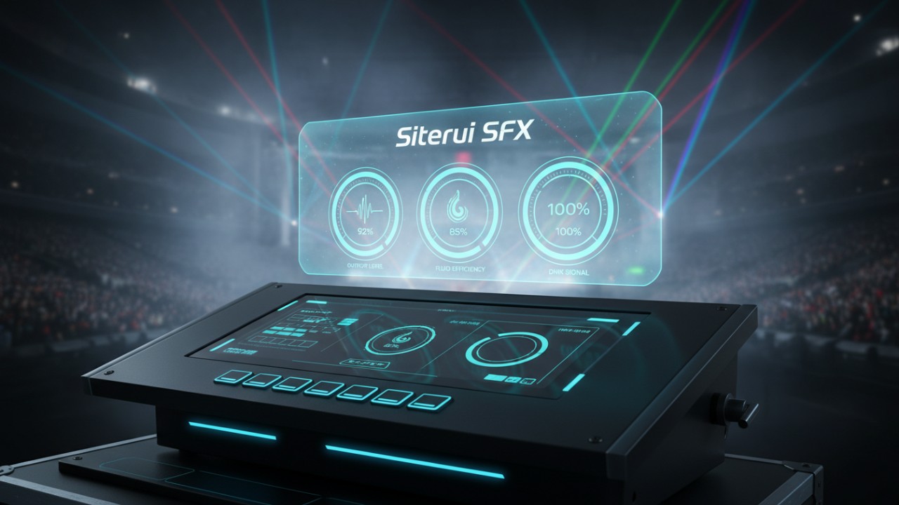 A close-up of a high-tech control panel on a Siterui SFX machine showing modern performance features.
